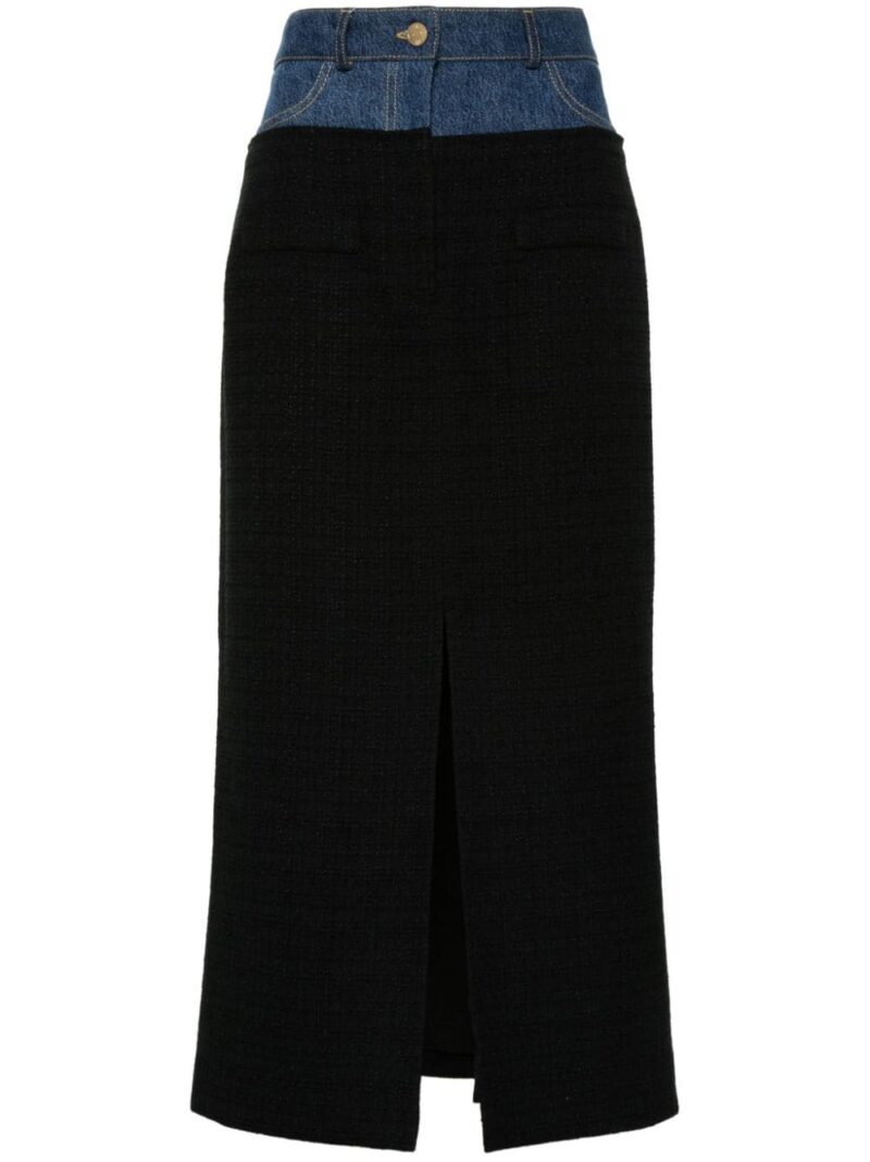 SANDRO  panelled midi skirt