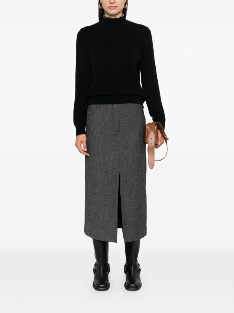 SANDRO  beaded-trim roll-neck jumper
