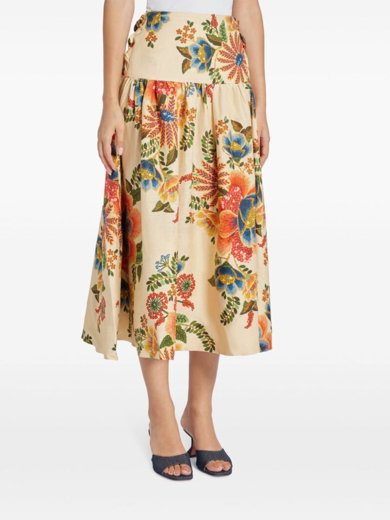 FARM Rio Garden print midi-skirt