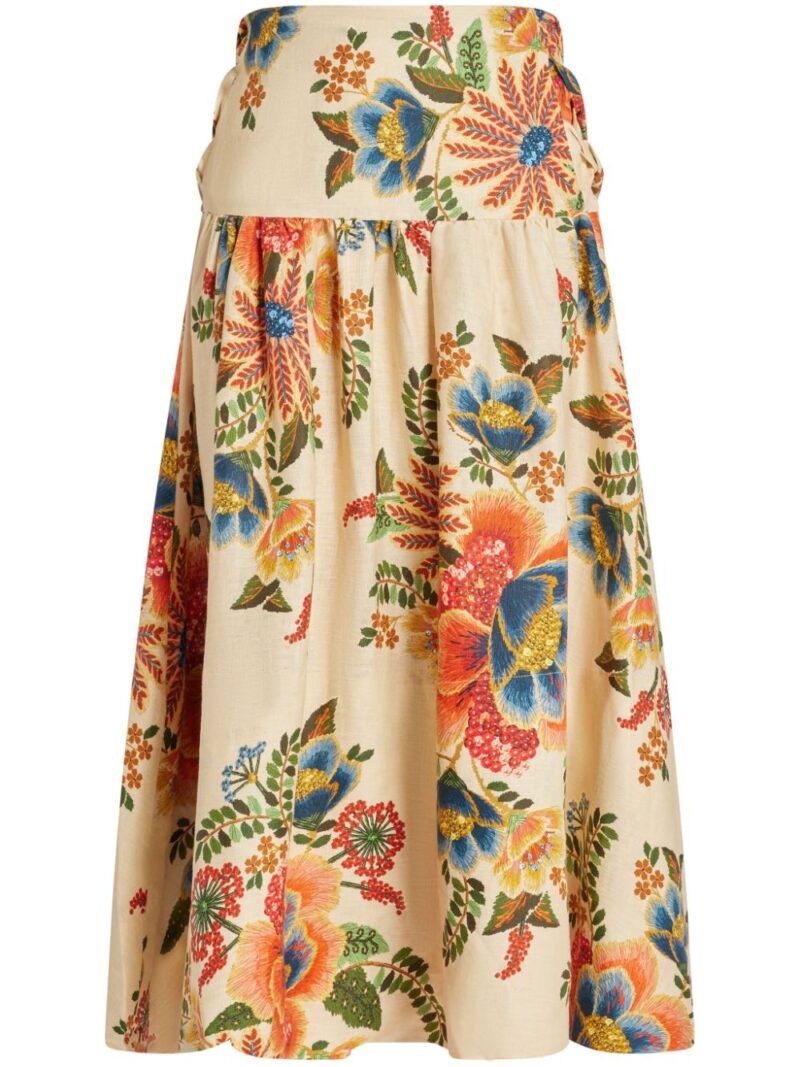 FARM Rio  Garden print midi-skirt