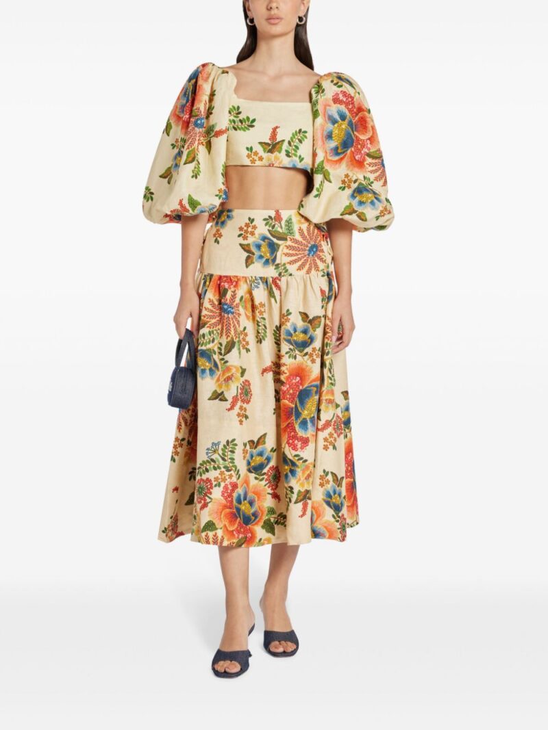 FARM Rio Garden print midi-skirt