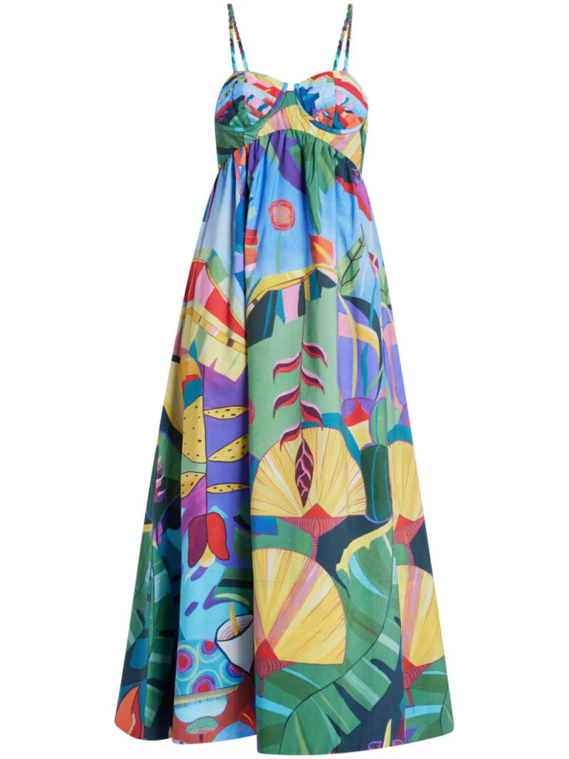 FARM Rio  Tropical Scenario cotton maxi dress