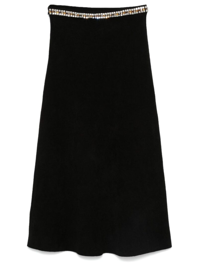 SANDRO  crystal-embellished midi skirt