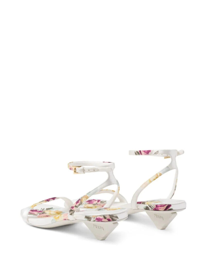 Prada 35mm floral-print satin sandals