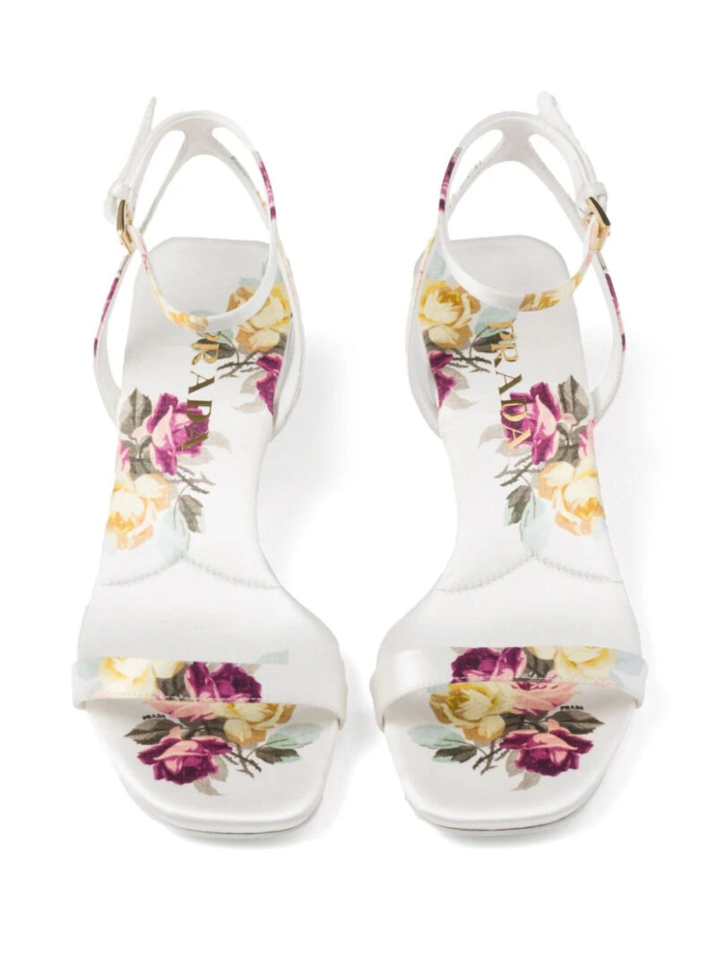Prada 35mm floral-print satin sandals
