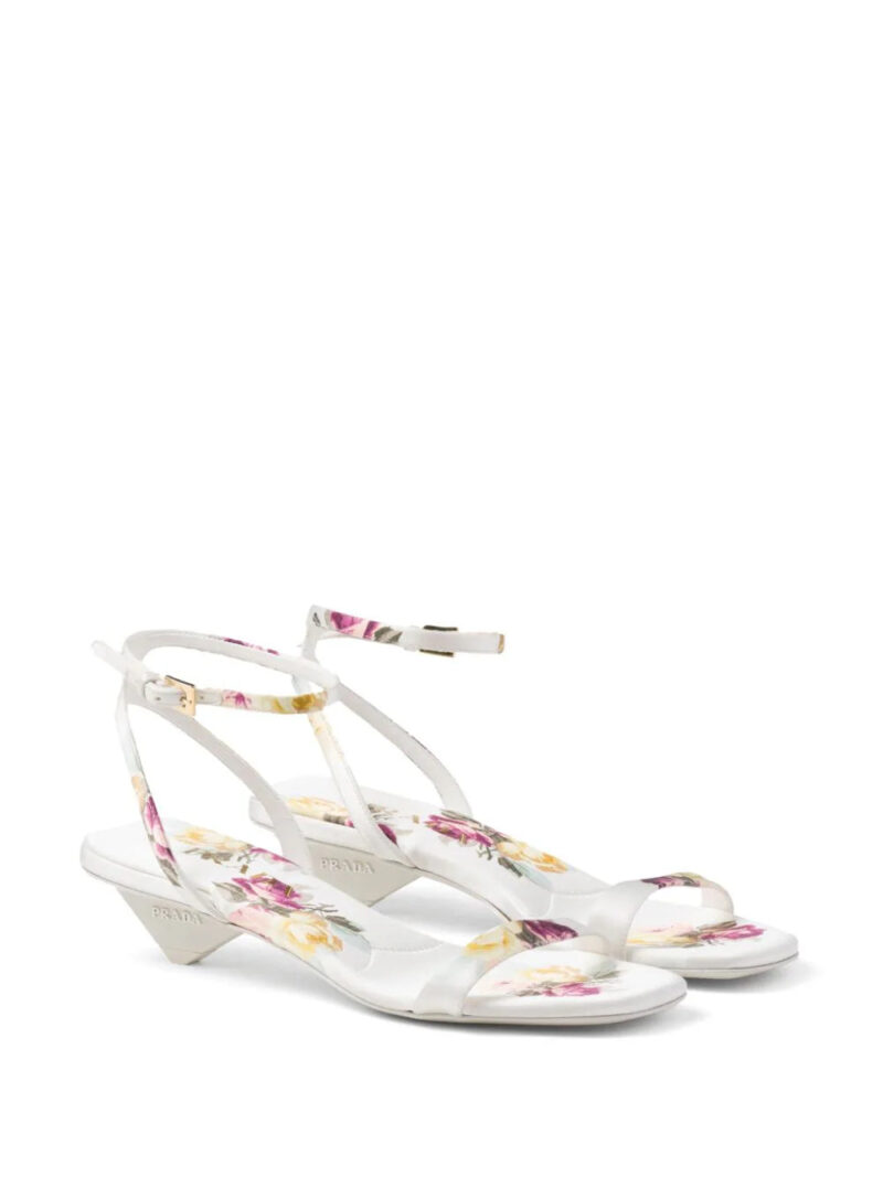 Prada 35mm floral-print satin sandals