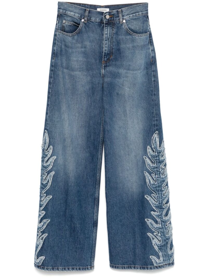 SANDRO  embroidered jeans