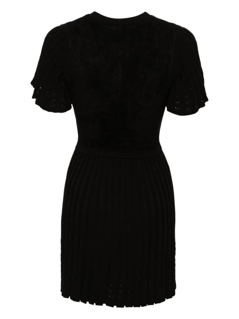 SANDRO  pleated ribbed-knit minidress
