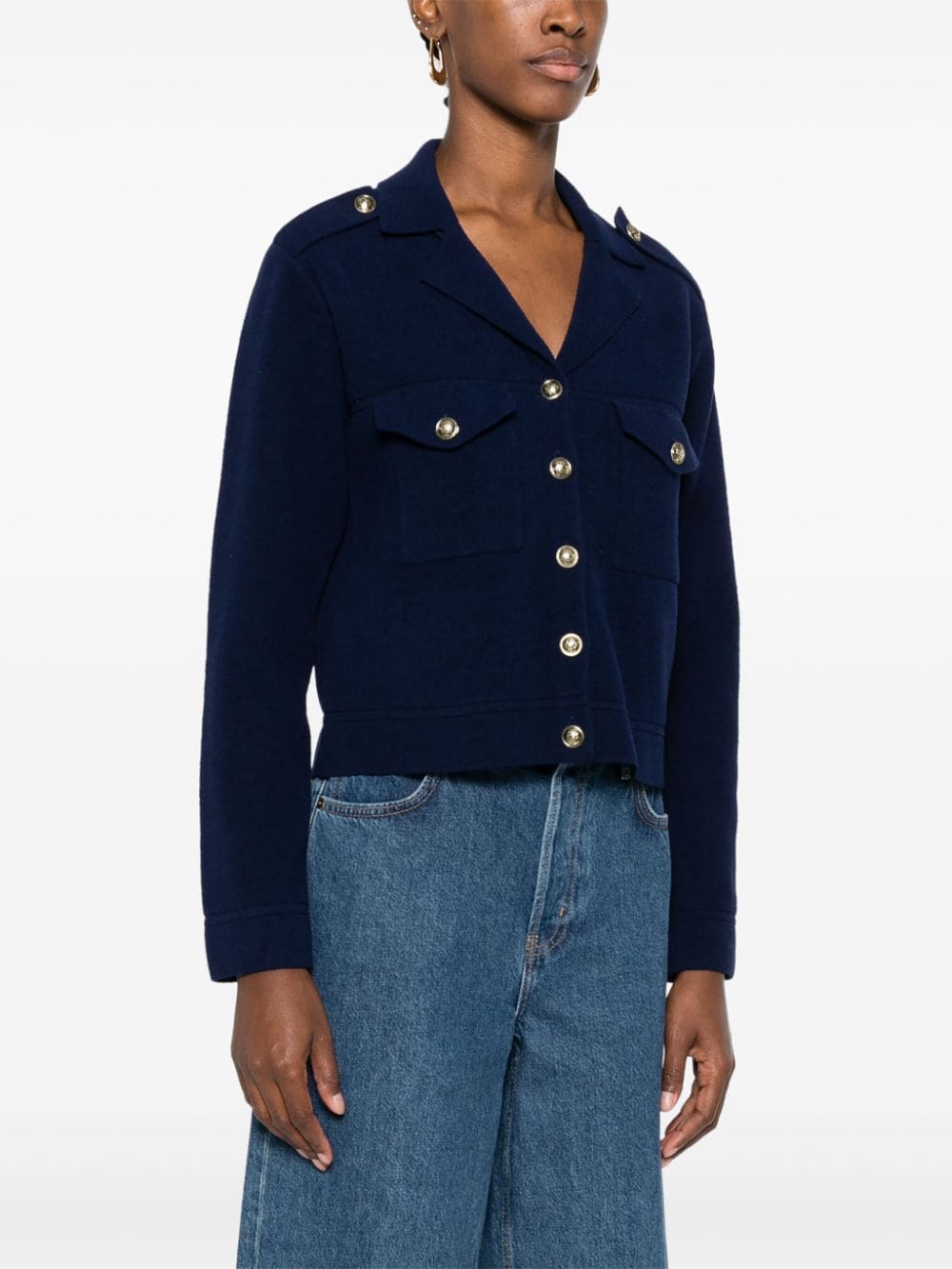SANDRO notched-lapels fleece blazer - Image 3