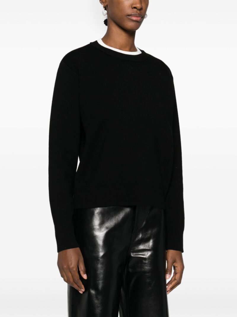 SANDRO  logo-embroidered crew-neck jumper