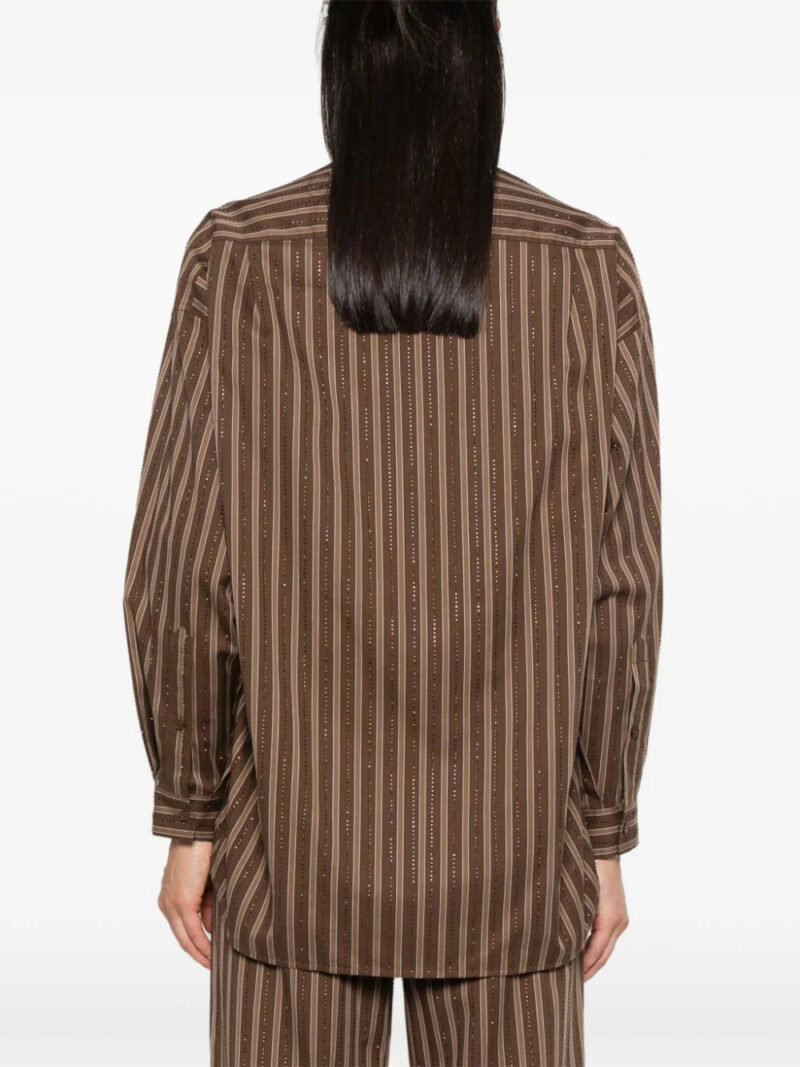 SANDRO crystal-embellished striped shirt