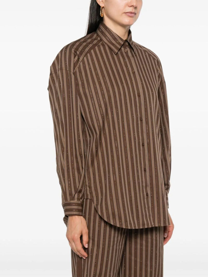 SANDRO crystal-embellished striped shirt