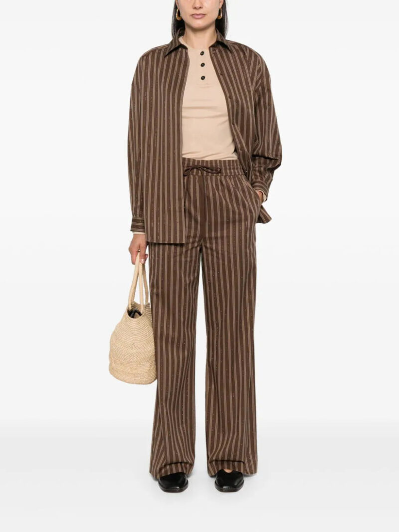 SANDRO crystal-embellished striped shirt