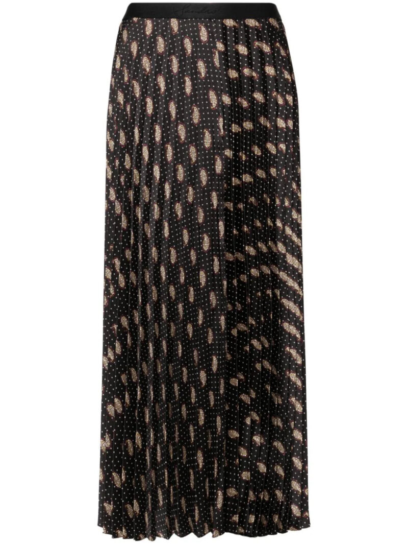 SANDRO  printed pleated midi skirt