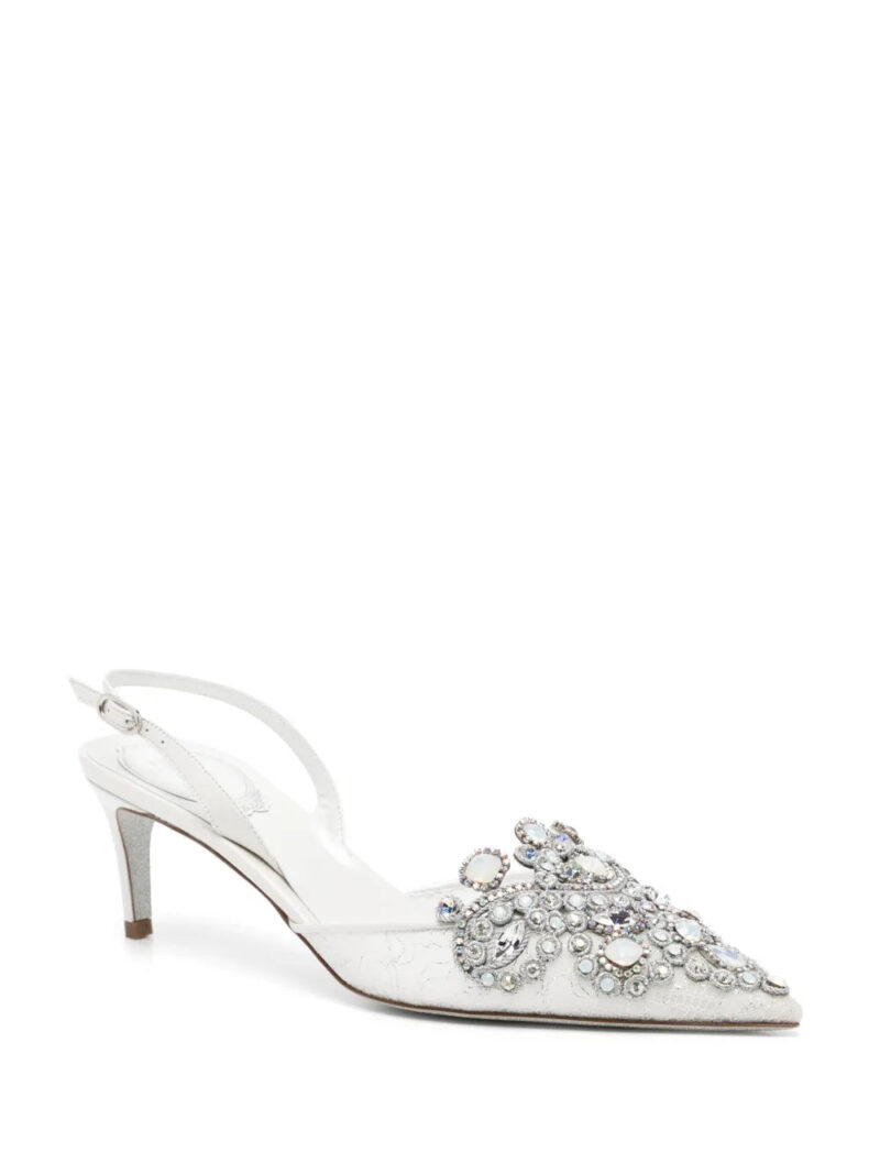 René Caovilla  Veneziana 50mm crystal slingback pumps