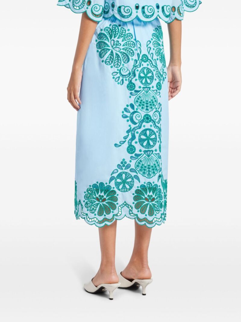 FARM Rio  Graphic Richelieu midi skirt