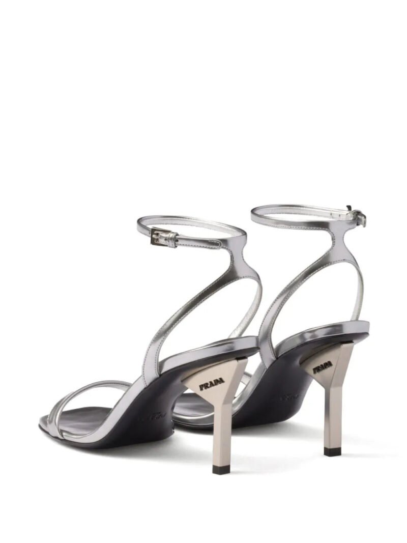 Prada 85mm metallic-leather sandals