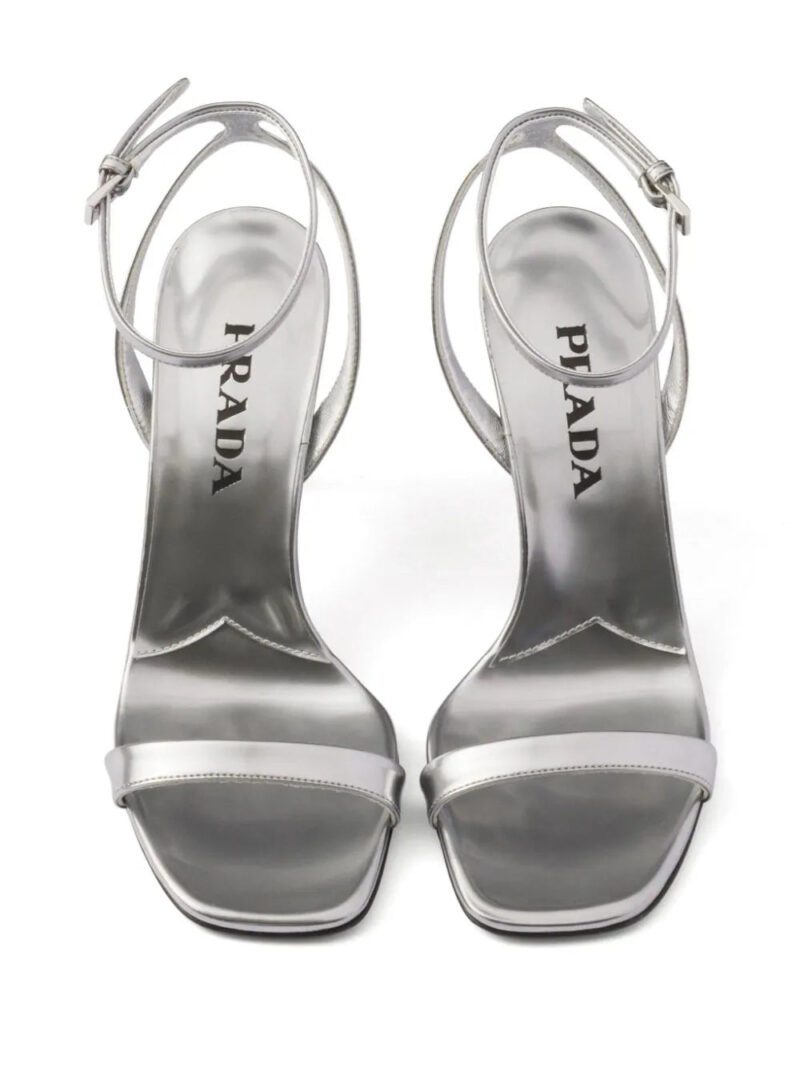 Prada 85mm metallic-leather sandals