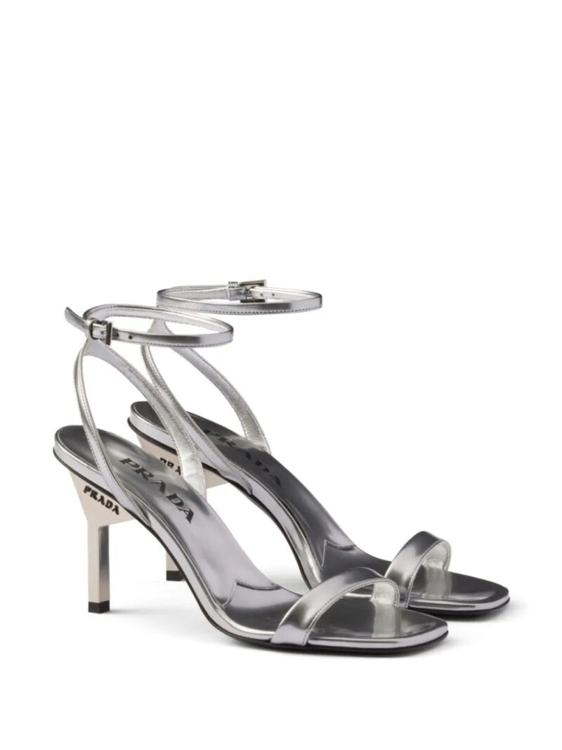 Prada 85mm metallic-leather sandals