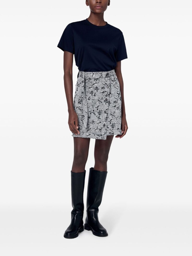 Ports 1961  floral-jacquard denim skirt
