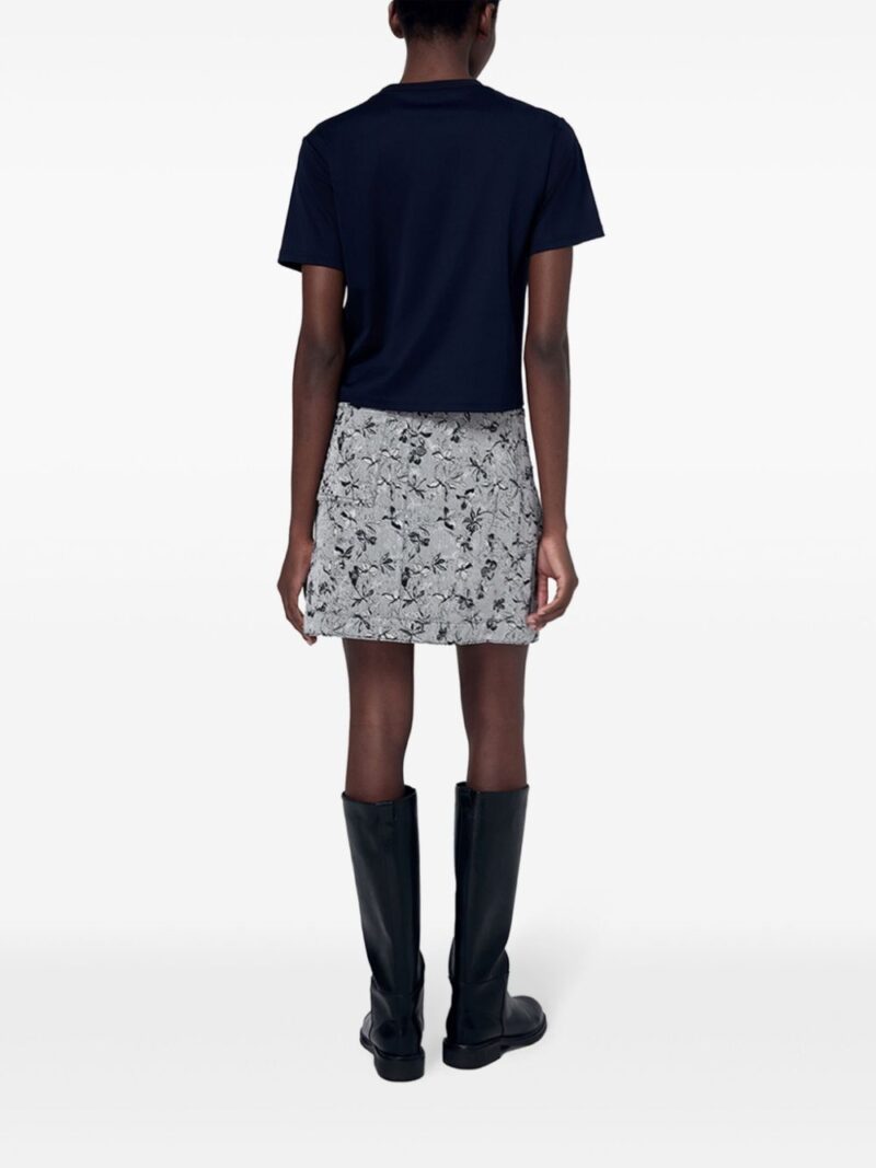 Ports 1961  floral-jacquard denim skirt