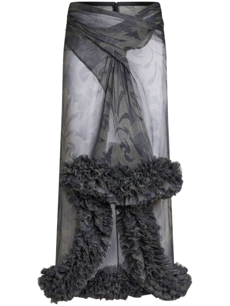 ETRO  printed ruched midi skirt