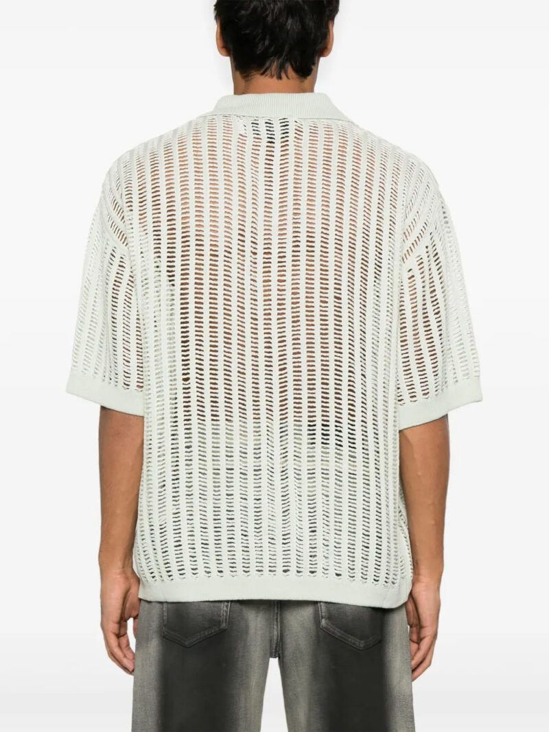 Feng Chen Wang open-knit polo shirt