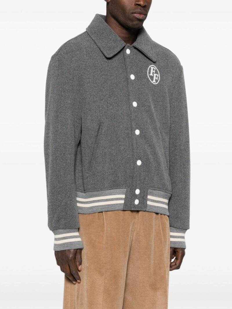 Family First logo-embroidered varsity jacket