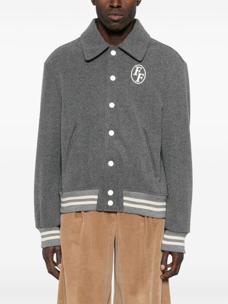 Family First logo-embroidered varsity jacket