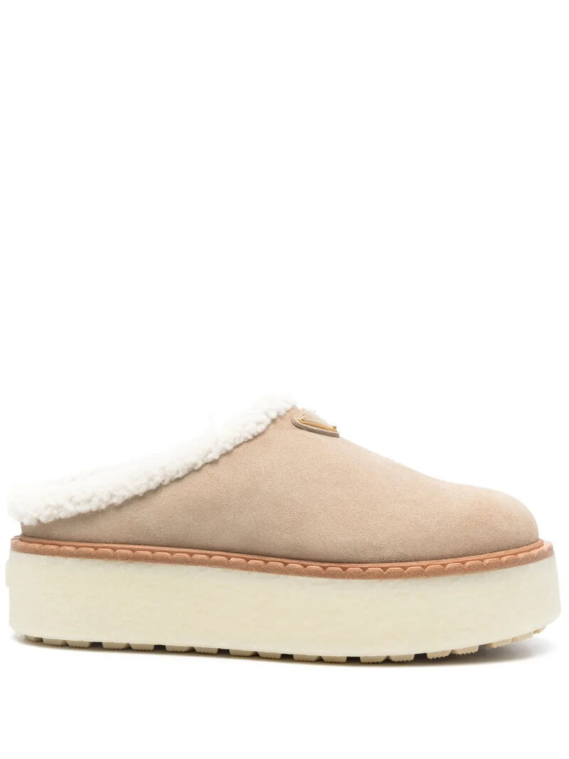 Prada  50mm enamel-logo mules