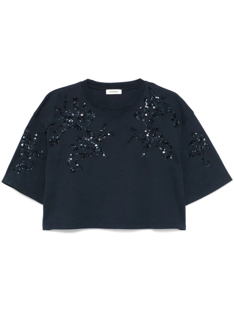 SANDRO  rhinestone-embellished T-shirt