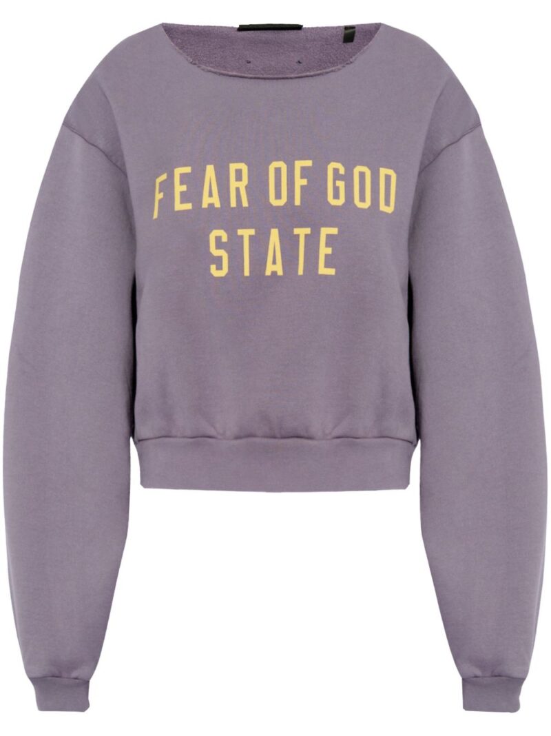 FEAR OF GOD ESSENTIALS  logo-print cotton-fleece sweatshirt