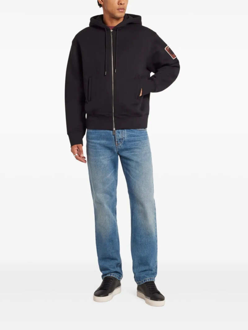 Ferragamo logo-patch zipped hoodie