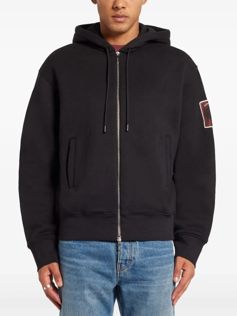 Ferragamo logo-patch zipped hoodie