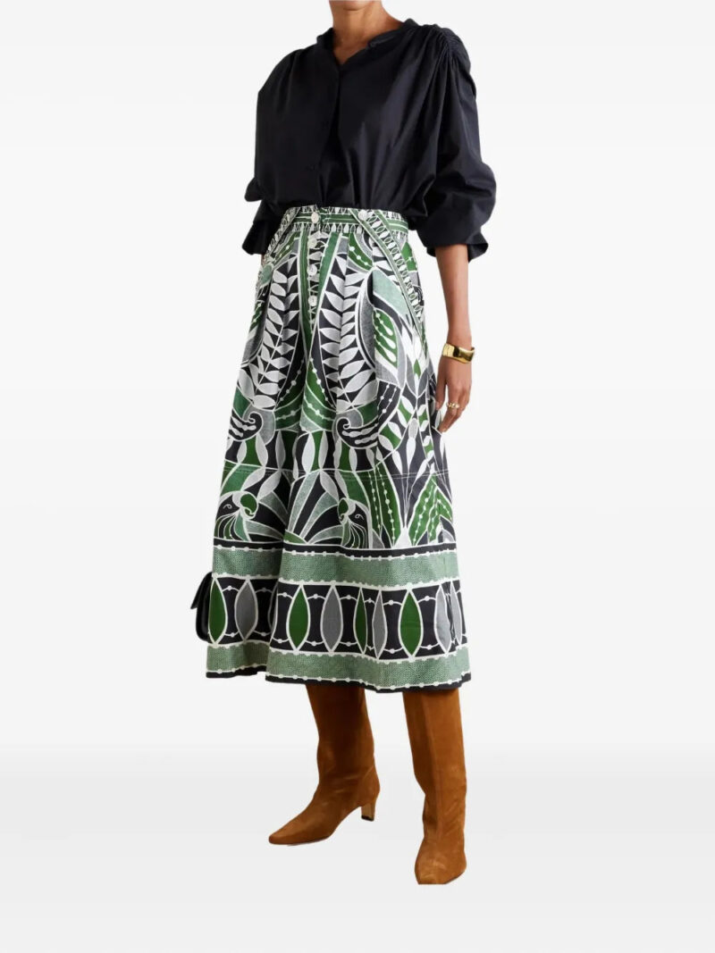 FARM Rio floral-print midi skirt