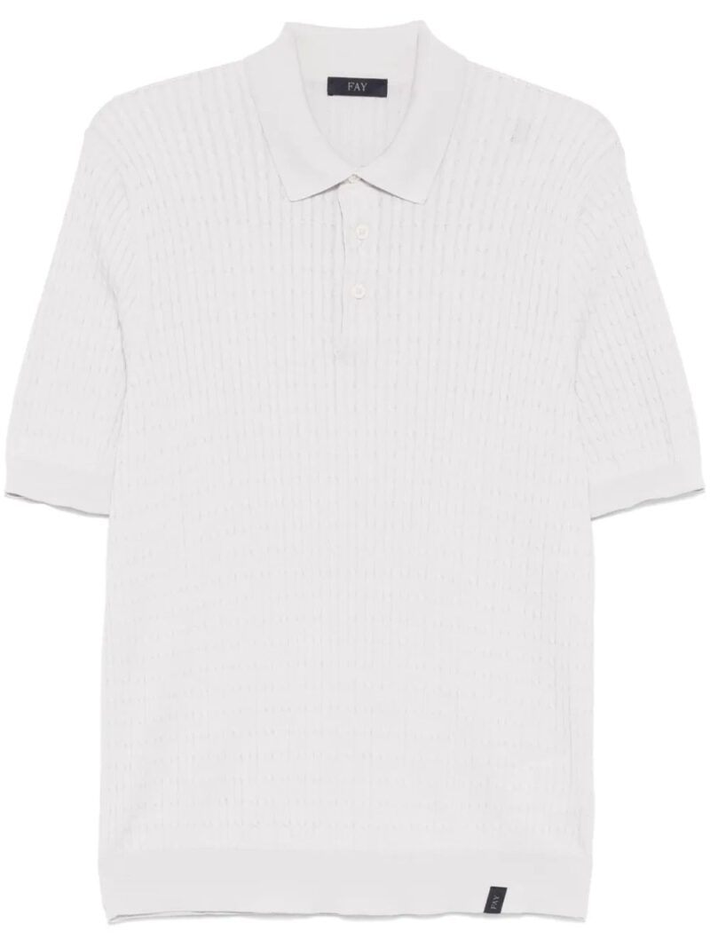 Fay  cable-knit polo shirt