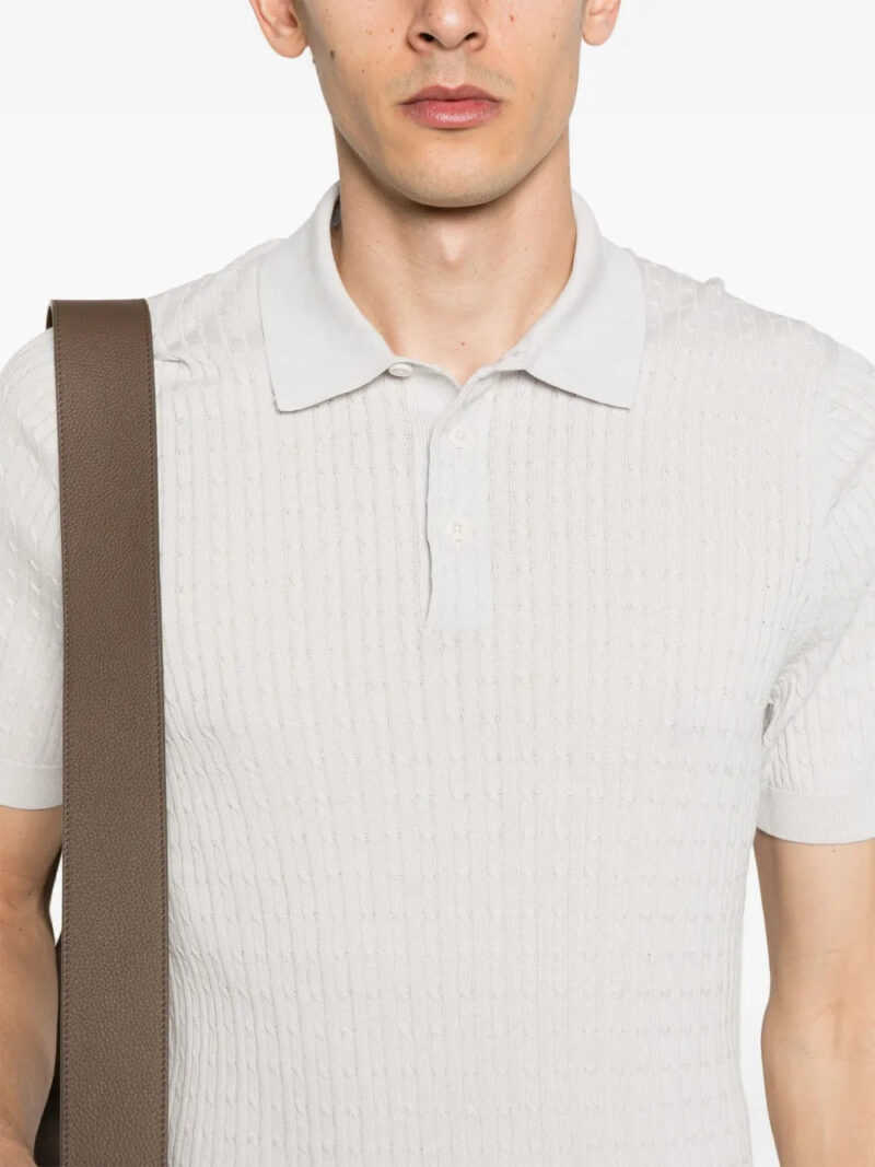 Fay  cable-knit polo shirt