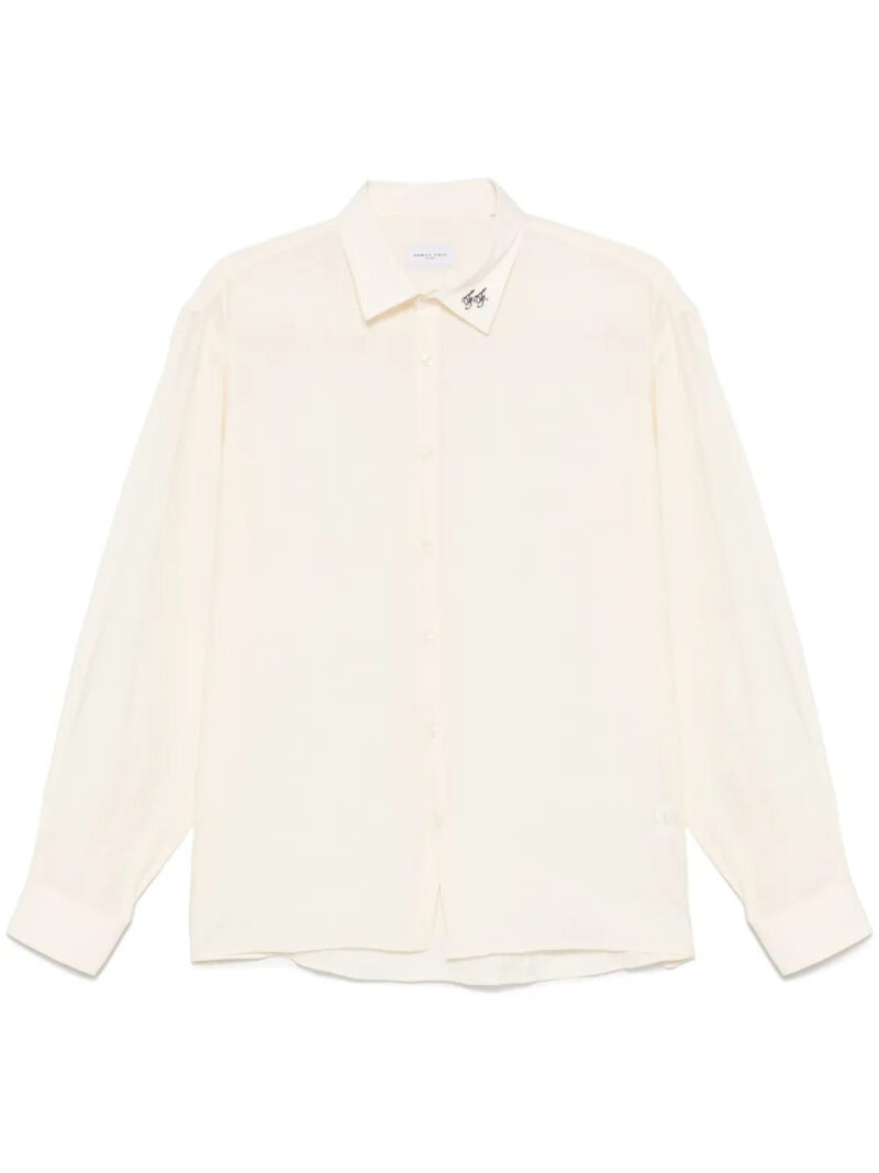 Family First  crinkled-finish shirt
