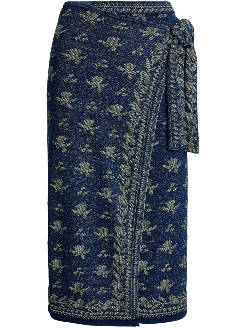 Polo Ralph Lauren floral knitted midi skirt
