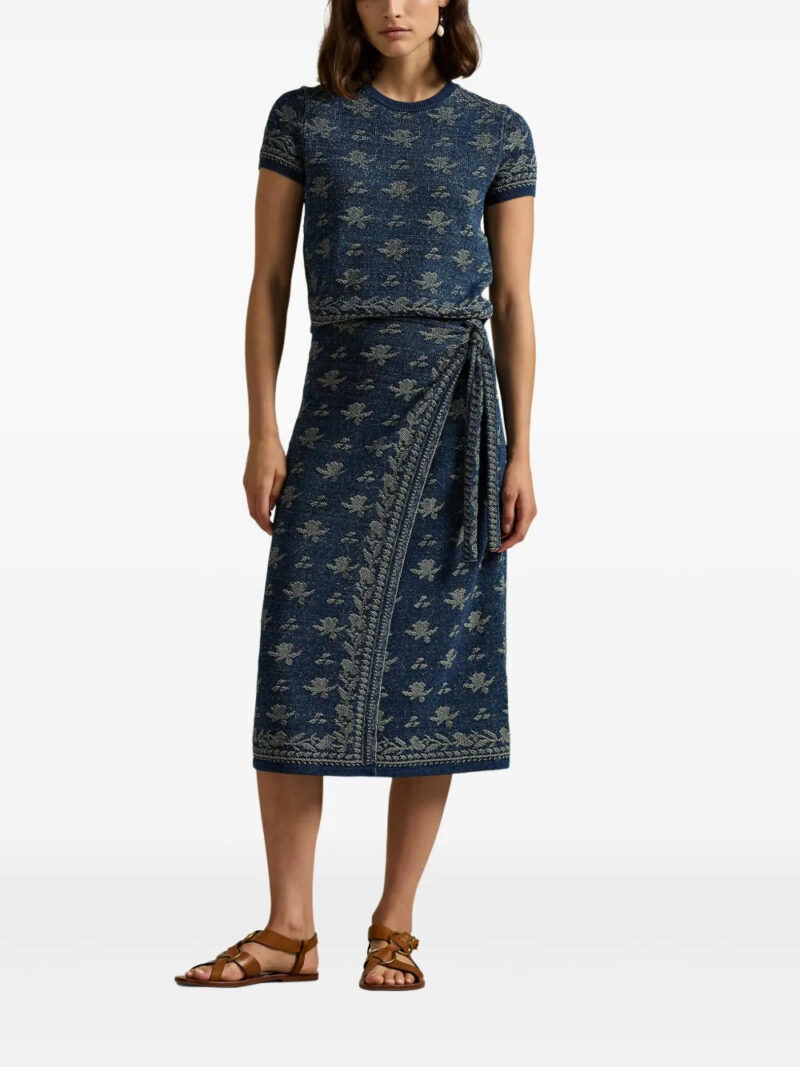 Polo Ralph Lauren floral knitted midi skirt