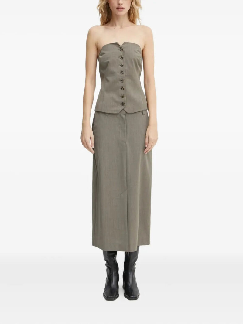 SAMSOE SAMSOE button-front midi skirt