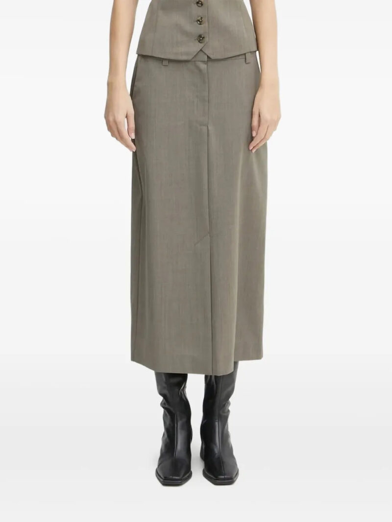 SAMSOE SAMSOE  button-front midi skirt