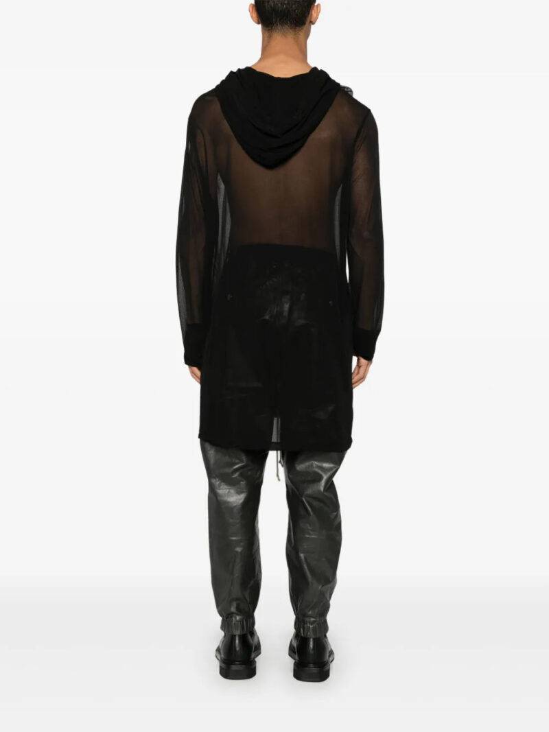 Rick Owens  semi-sheer hoodie