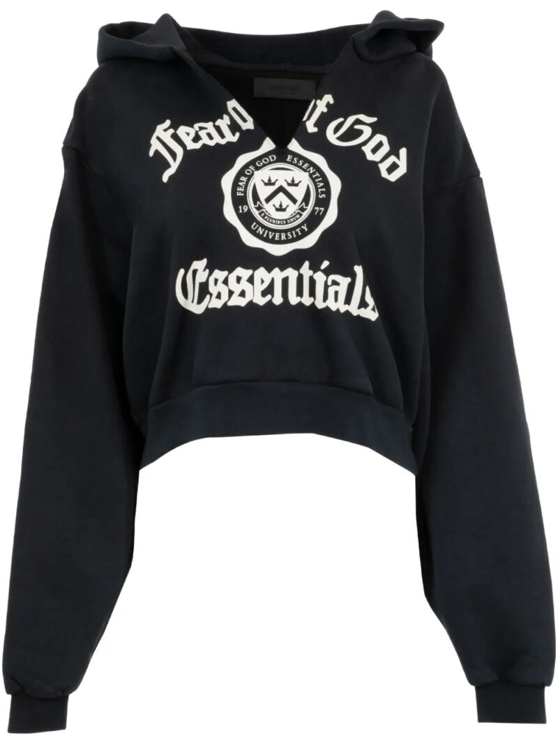 FEAR OF GOD ESSENTIALS  heavy-fleece cropped hoodie