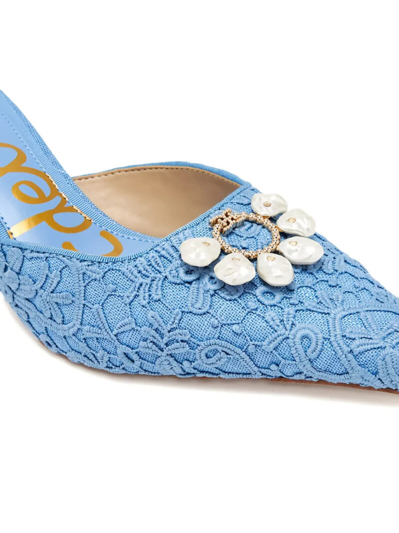 Sam Edelman 60mm lace-embellished pointed-toe mules