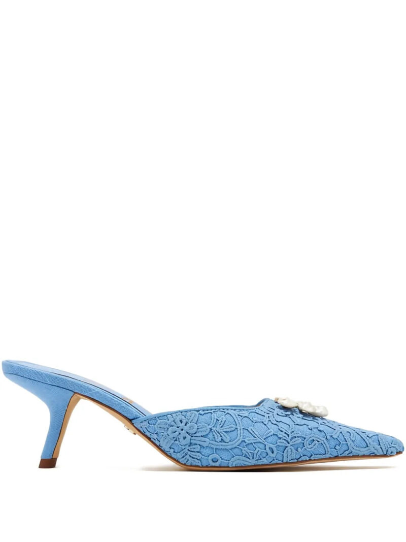 Sam Edelman 60mm lace-embellished pointed-toe mules