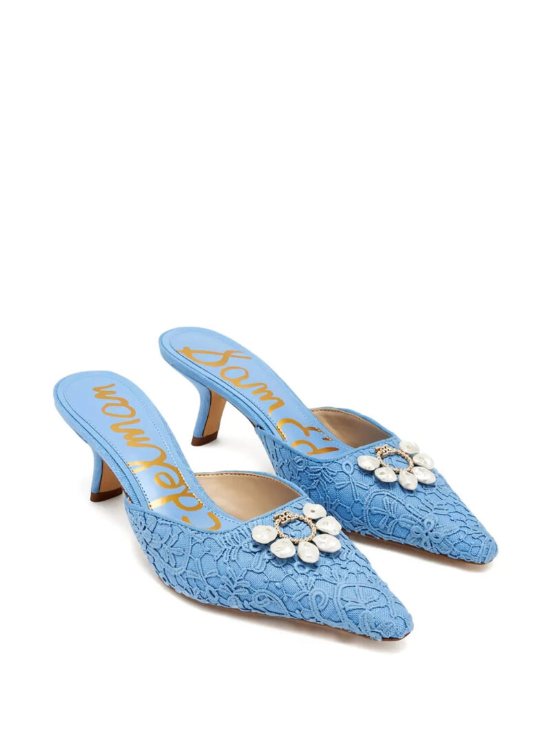 Sam Edelman 60mm lace-embellished pointed-toe mules