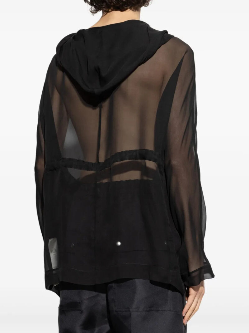 Rick Owens semi-sheer silk hoodie