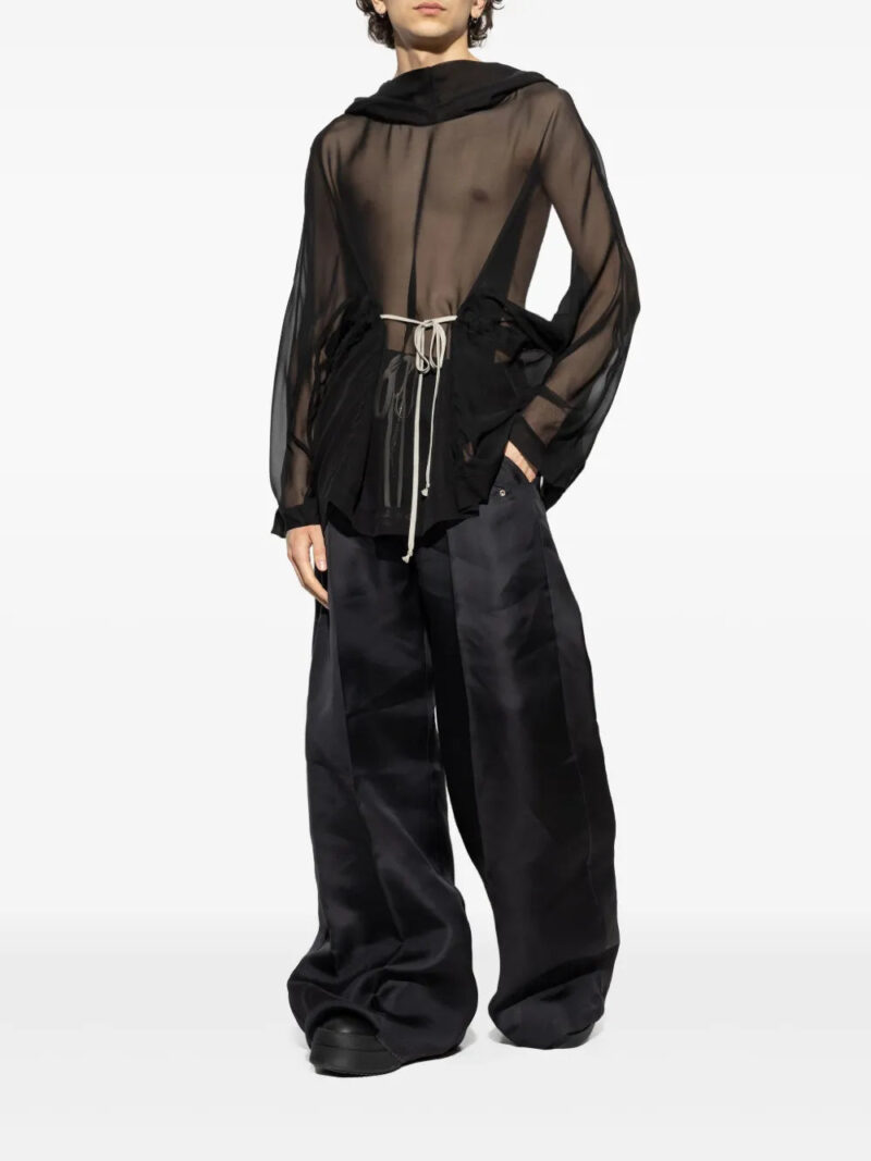 Rick Owens semi-sheer silk hoodie