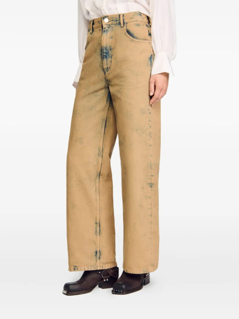 SANDRO acid-wash five-pocket jeans